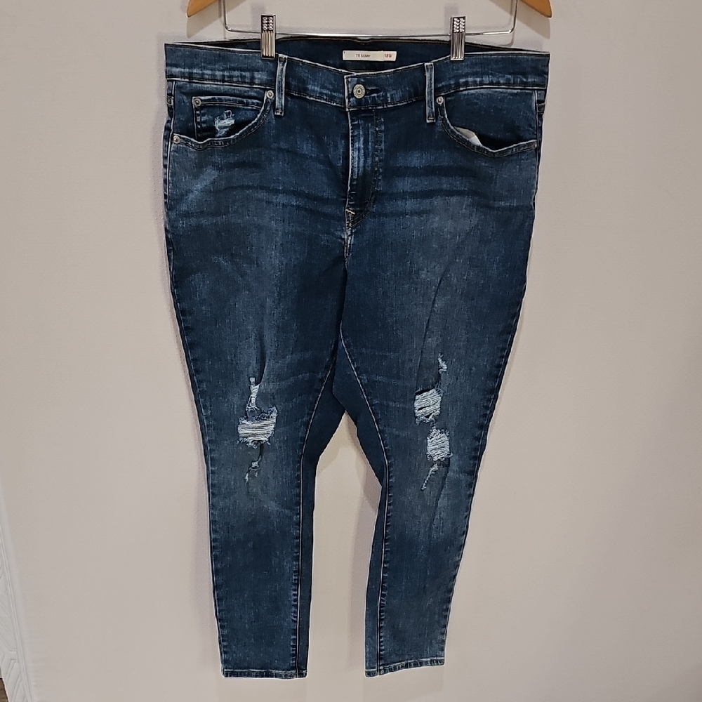 Levis Distressed Skinny Blue Women's Jeans
